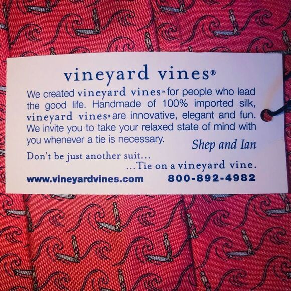 NWT Men's Vineyard Vines 100% Silk Tie Surfer Waves 🌊 - Picture 3 of 4